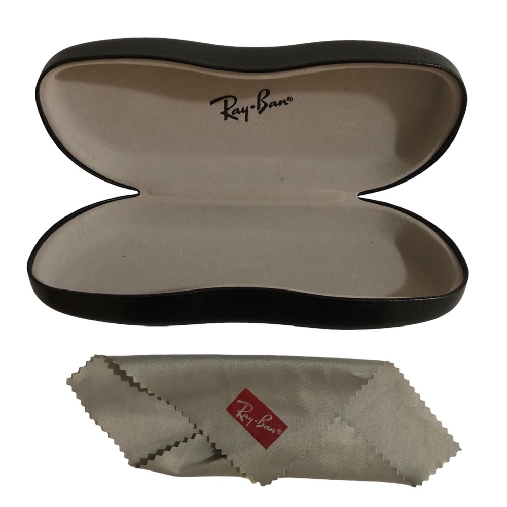 Ray Ban Case Cloth Hard Shell Glasses Sunglasses Black Cleaning Polishing Grey